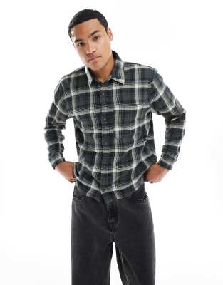 Hollister Hollister long sleeve plaid flannel shirt in black