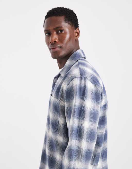 Hollister long sleeve plaid shirt in blue, 4 of 5