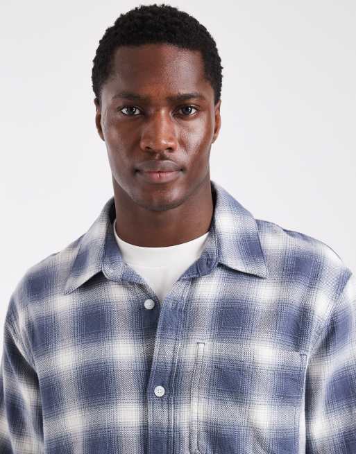 Hollister long sleeve plaid shirt in blue, 5 of 5
