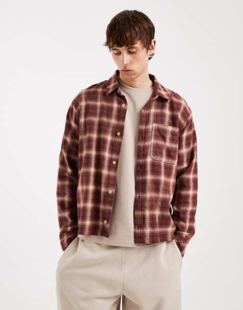 Hollister long sleeve plaid shirt in red - view 1