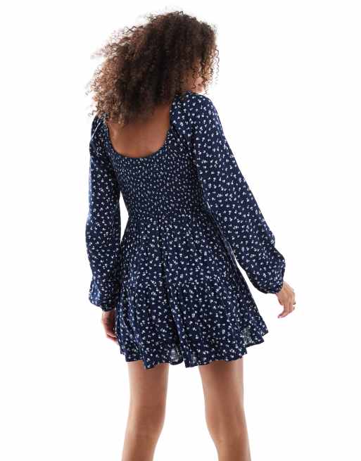 princess polly baby blue dress Hollister polka dot mini dress layered ruffles Y2K