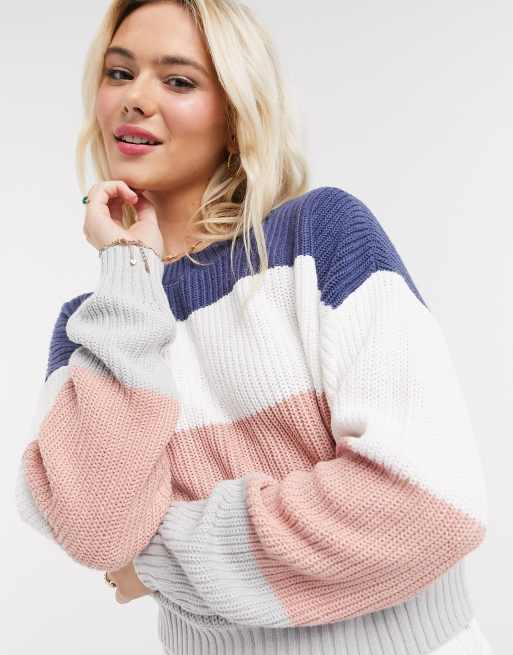 Hollister colour block stripe knit jumper, ASOS