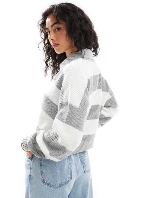 Grey and white jumper on sale