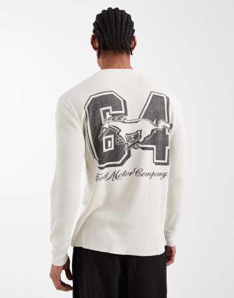 Hollister long sleeve top wth motor graphic in cream - view 1