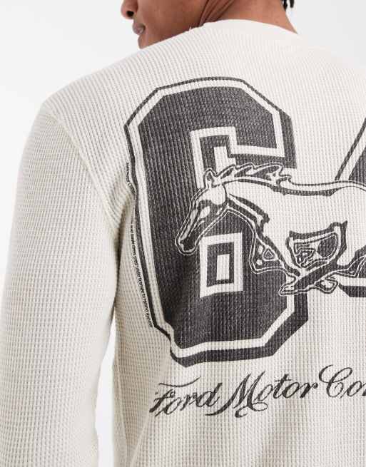 Hollister long sleeve top wth motor graphic in cream, 5 of 5