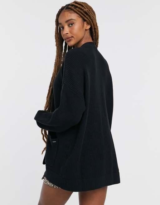 Black cardigan hollister discount