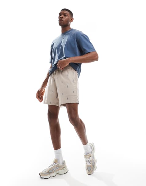 Hollister loose fit pull on short with lobster print detail in grey - view 1