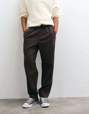 Hollister loose fit pull on trousers in washed brown