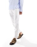 [Hollister] Hollister loose linen pull on pants in white stripe XL WHITE