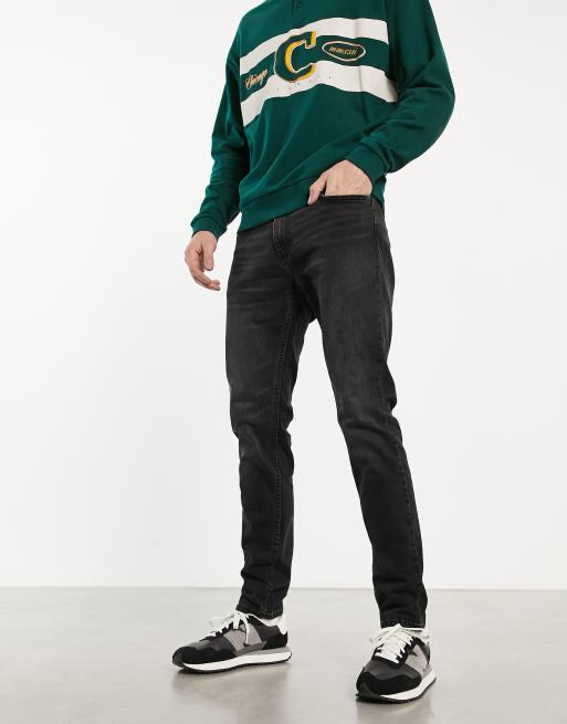 Hollister loose straight fit jeans in washed black