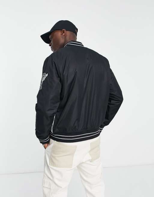 Champion baseball jacket best sale black