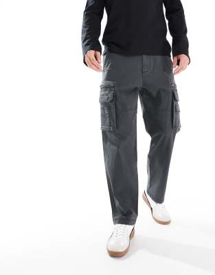 Hollister - Losse utility cargobroek in zwart