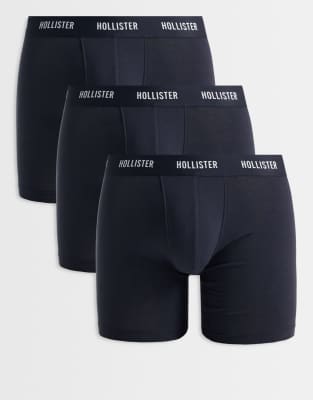 Hollister - Lot de 3 boxers classiques - Noir