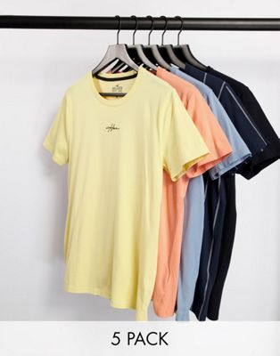 Lots Hollister - Lot de 5 t-shirts avec petit logo centré - Multicolore