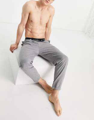 Hollister Hollister lounge jogger in grey with contrasting logo waistband