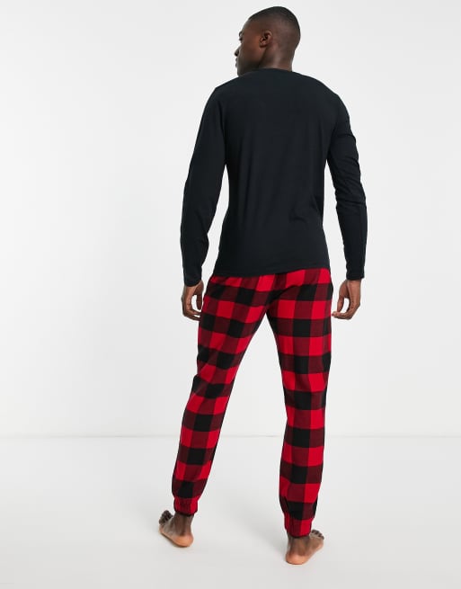 Hollister check pyjama bottoms in brown, ASOS