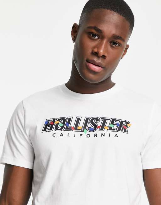 Hollister hoodie in white with chest logo