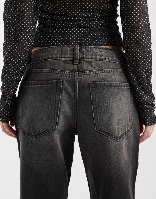 Hollister low rise adjustable baggy jeans in black, 4 of 5