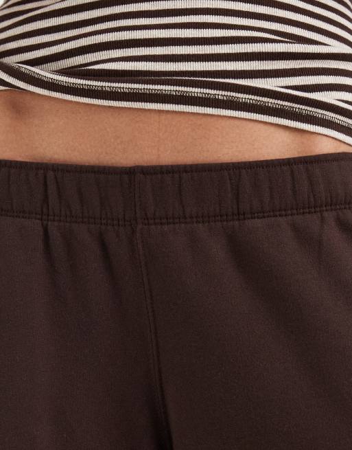 Hollister low rise baggy cuffed joggers in brown, 5 of 5