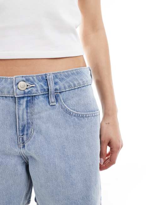 Hollister low rise baggy denim shorts in light wash, 5 of 5