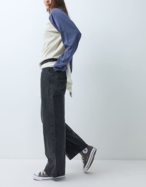 Hollister low rise baggy fit jeans in black wash, 2 of 5