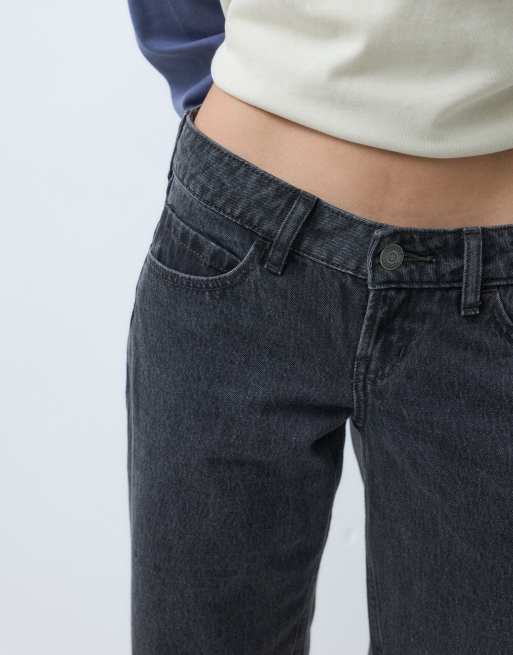Hollister low rise baggy fit jeans in black wash, 4 of 5