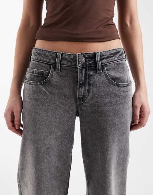 Hollister low rise baggy fit jeans with adjustable back in gray wash, 5 of 5