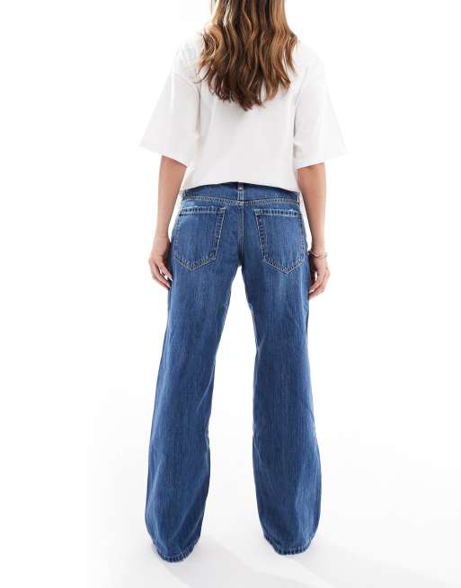 Hollister low rise baggy jean in dark denim wash, 3 of 5