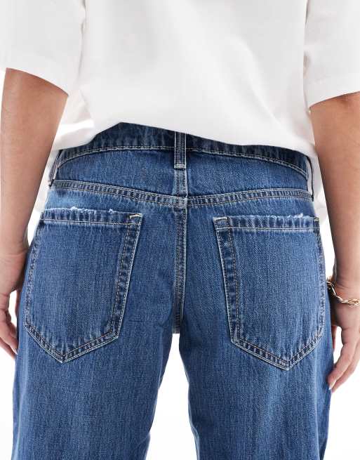Hollister low rise baggy jean in dark denim wash, 5 of 5
