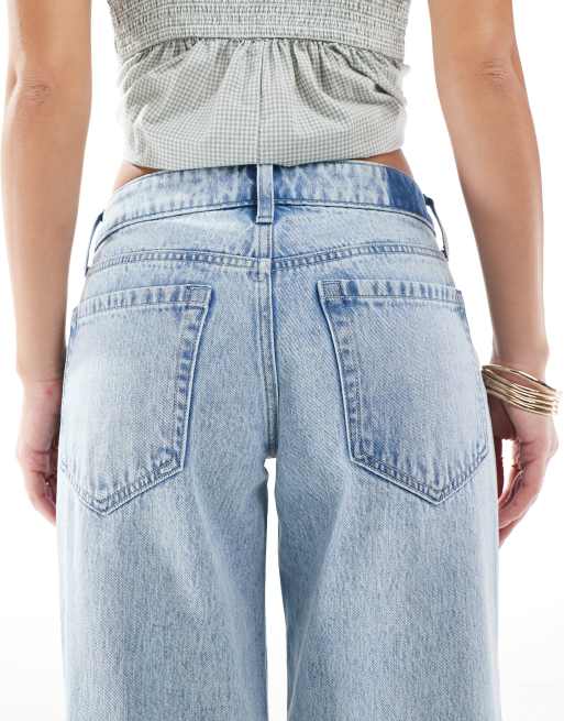 Hollister low rise baggy jean in light distressed wash, 2 of 5