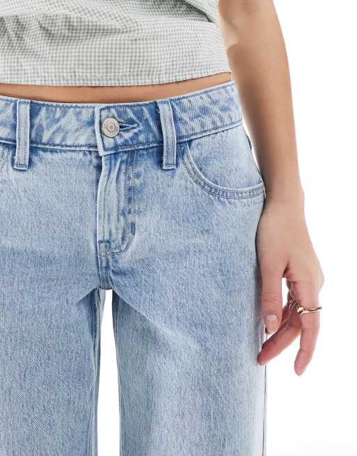 Hollister low rise baggy jean in light distressed wash, 4 of 5