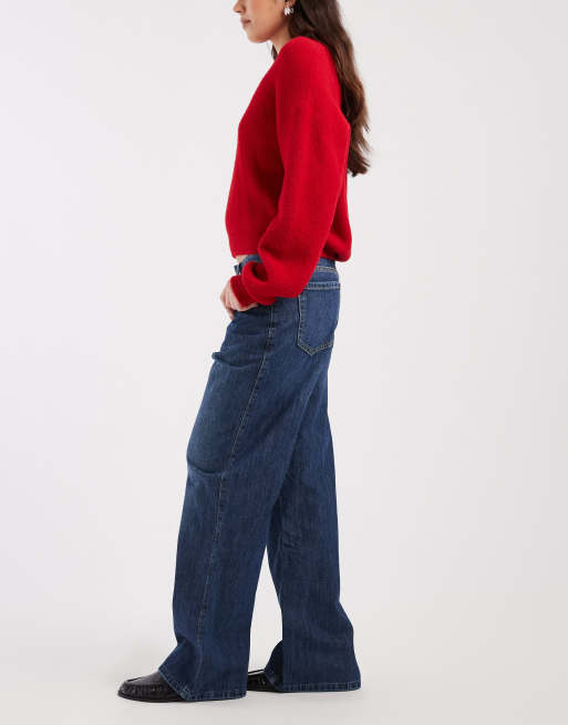 Hollister low rise baggy jeans in dark blue wash, 2 of 5