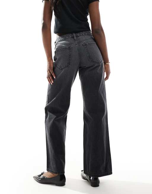 Hollister low rise baggy jeans in light washed black, 3 of 5