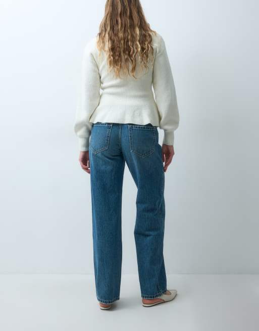 Hollister low rise baggy jeans in mid blue wash, 2 of 5