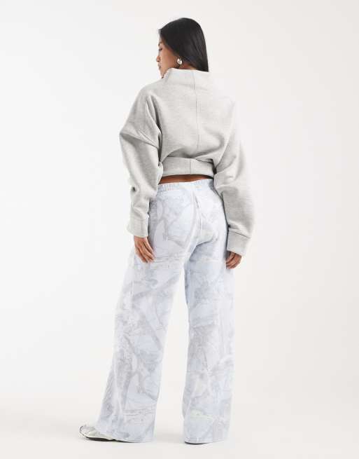 Hollister low rise baggy joggers in blue camo, 3 of 5