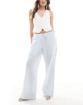 [Hollister] Hollister low rise baggy pull on pants in blue stripe XL Blue stripe