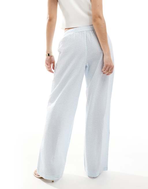 Hollister low rise baggy pull on pants in blue stripe ASOS