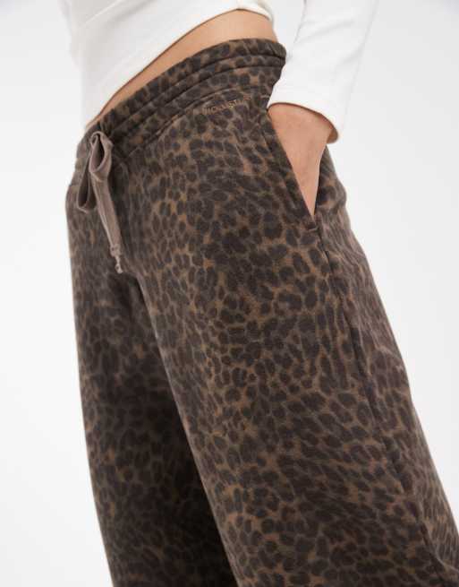 Hollister low rise baggy sweatpants in brown leopard print, 4 of 5