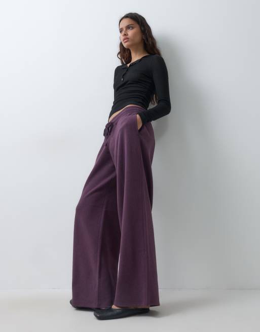 Hollister low rise baggy trackies in plum, 1 of 5