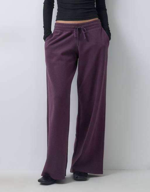 Hollister low rise baggy trackies in plum, 3 of 5