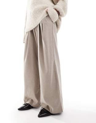 Hollister Hollister low rise baggy trouser in oatmeal-Neutral