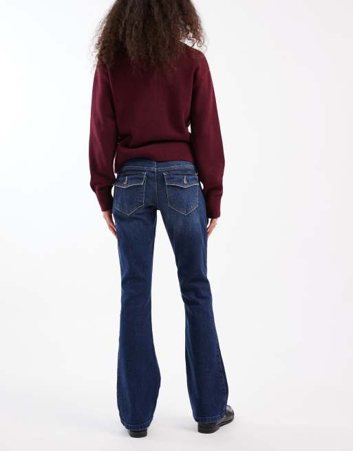 Hollister low rise bootcut jeans in dark blue wash, 3 of 5
