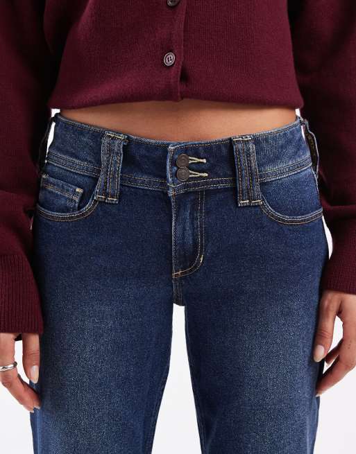 Hollister low rise bootcut jeans in dark blue wash, 4 of 5
