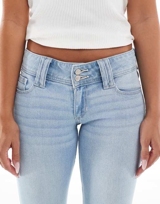 Hollister low rise bootcut jeans in light blue wash, 5 of 5