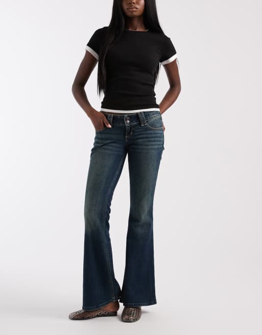 Hollister low rise bootcut jeans in vintage blue