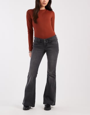 Hollister Low Rise Bootcut Jeans In Black