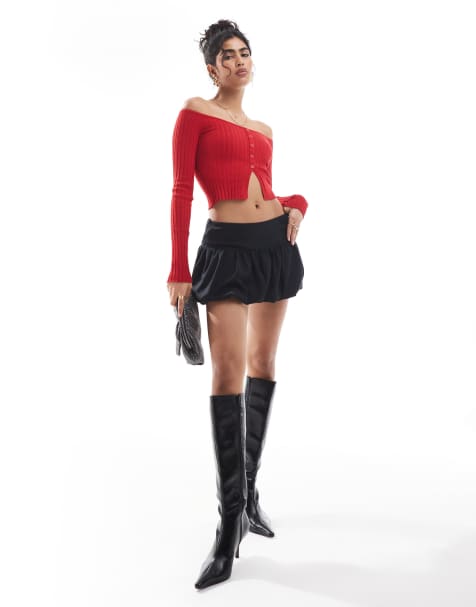 Hollister low rise bubble skirt in black - view 1