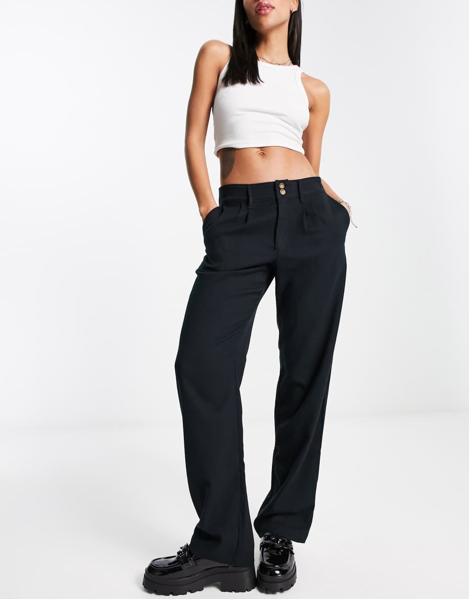 Hollister low rise dad trouser in black 1
