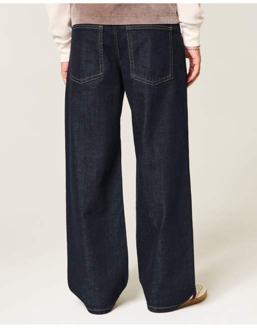 Hollister Low-rise drawstring waist baggy jeans in rinse, 3 of 6