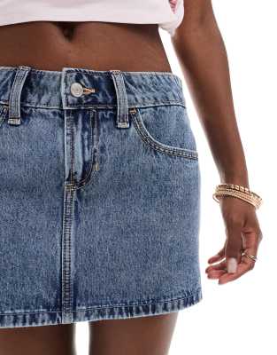 Hollister Low Rise Five Pocket Denim Mini Skort